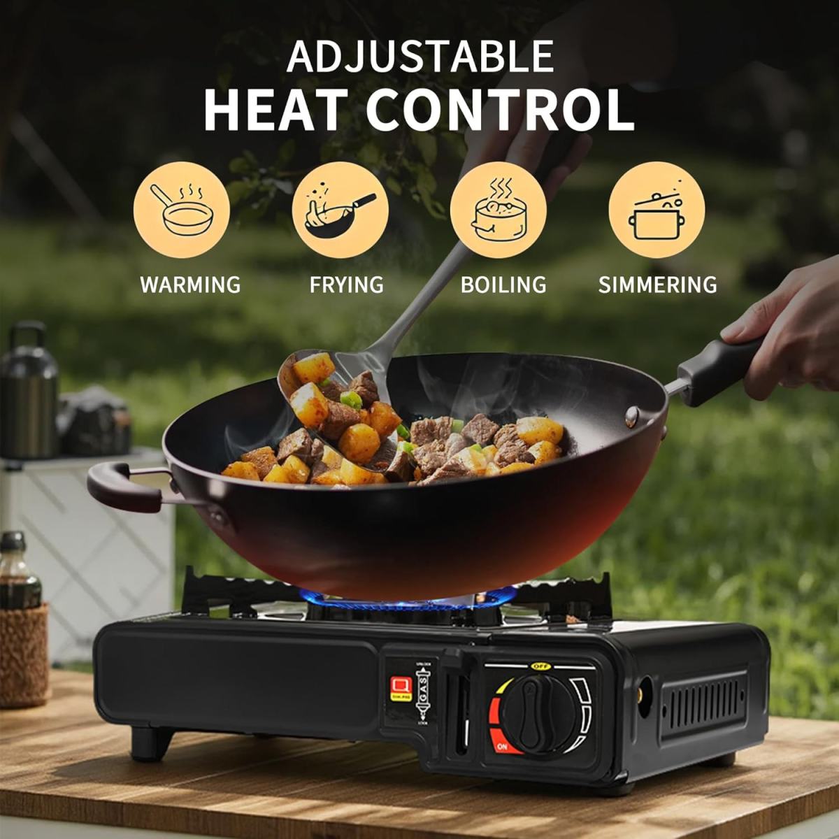 Outdoor Camping Butane Gas Stove Portable Single Burner Hob BBQ Picnic Cooker UK