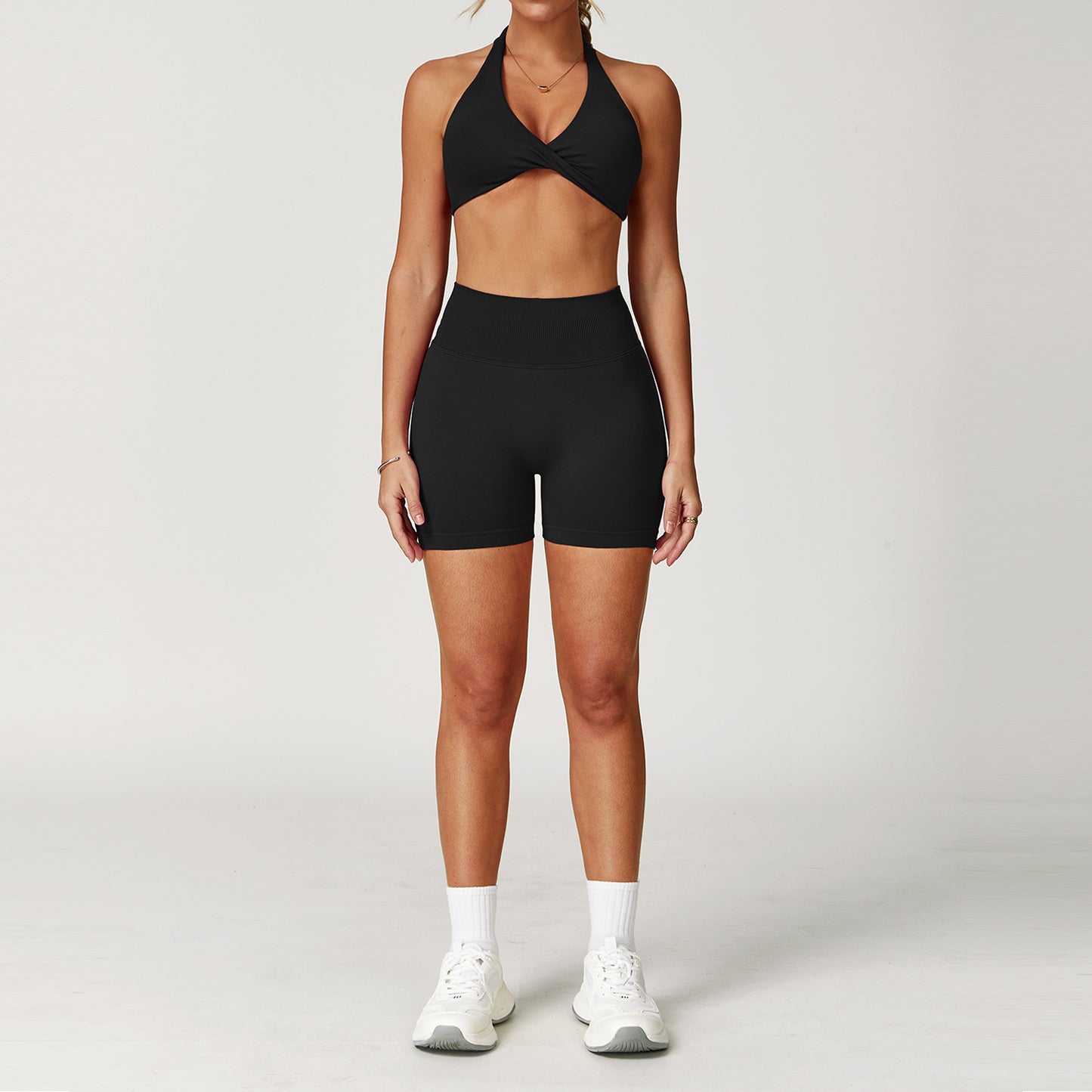 Winter Tight Beauty Back Yoga Suit Quick-drying Workout Clothes Outdoor Running Sports Suit Female 8503