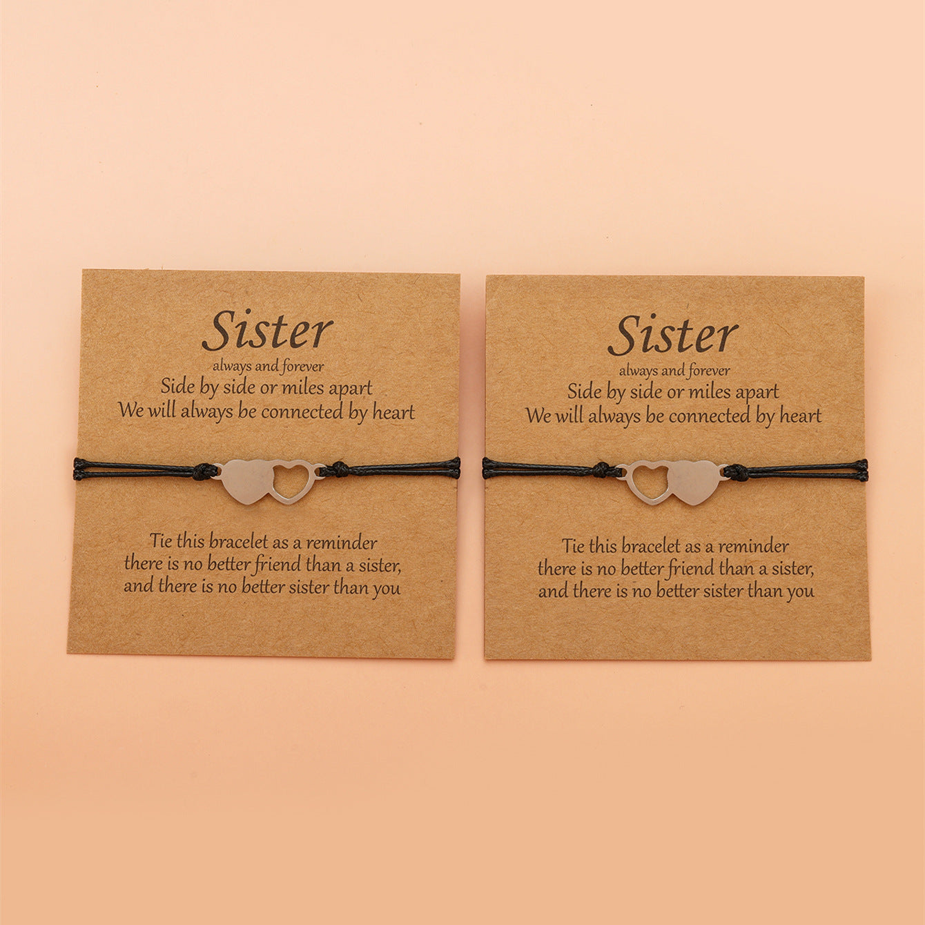 Sisters Card Bracelet Creative Stainless Steel Heart-shaped Best Friends Bracelet