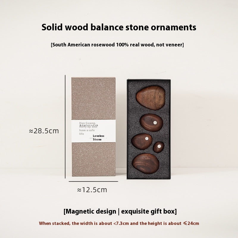 Housewarming Gift Balanced Rock Decoration Creative Wood Carving Cultural And Creative Gifts Emotional Stability Artifact Home Happiness For Friends