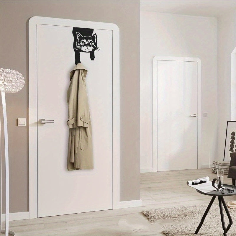 Strong Fantastic Wall Mounted Accessories Iron Decorative Black Cat Punch-free Door Hook