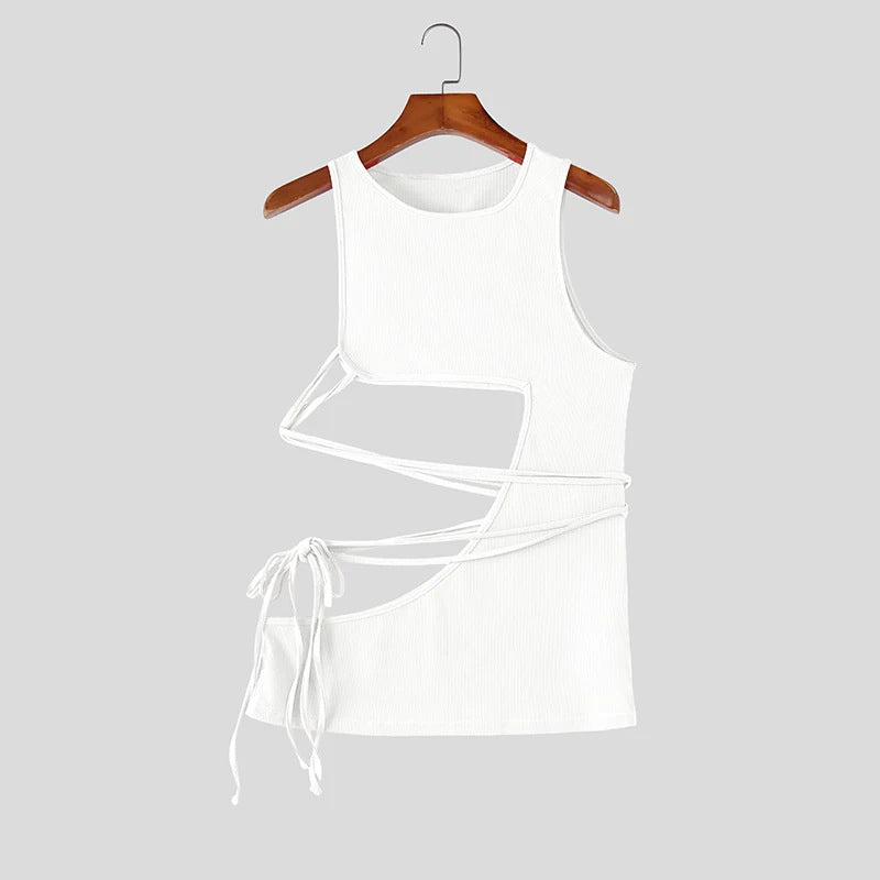 Mens Fitness Casual Ribbed Sleeveless Sports Tank Top