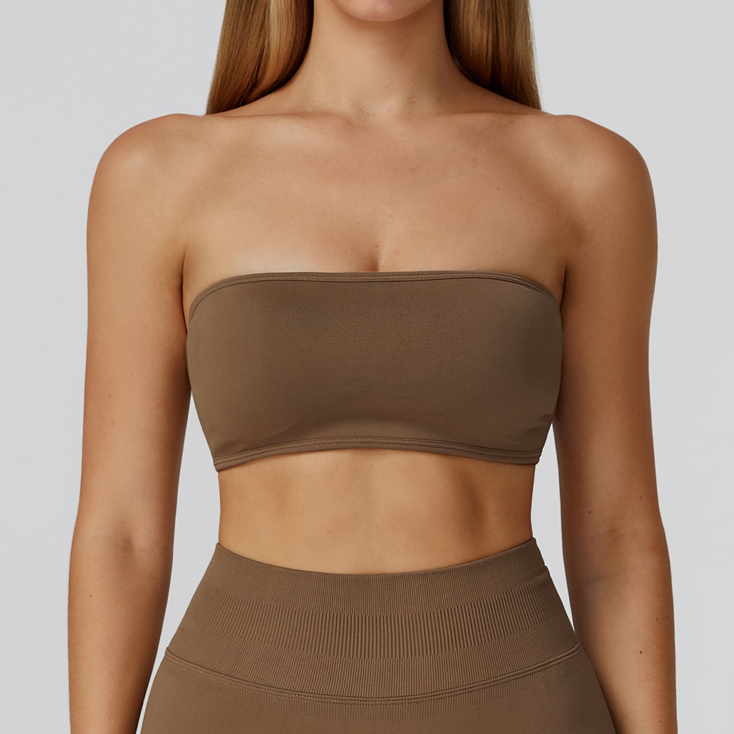 One Piece Tube Top Yoga Bra Hollow-out Beauty Back Running Sports Bra