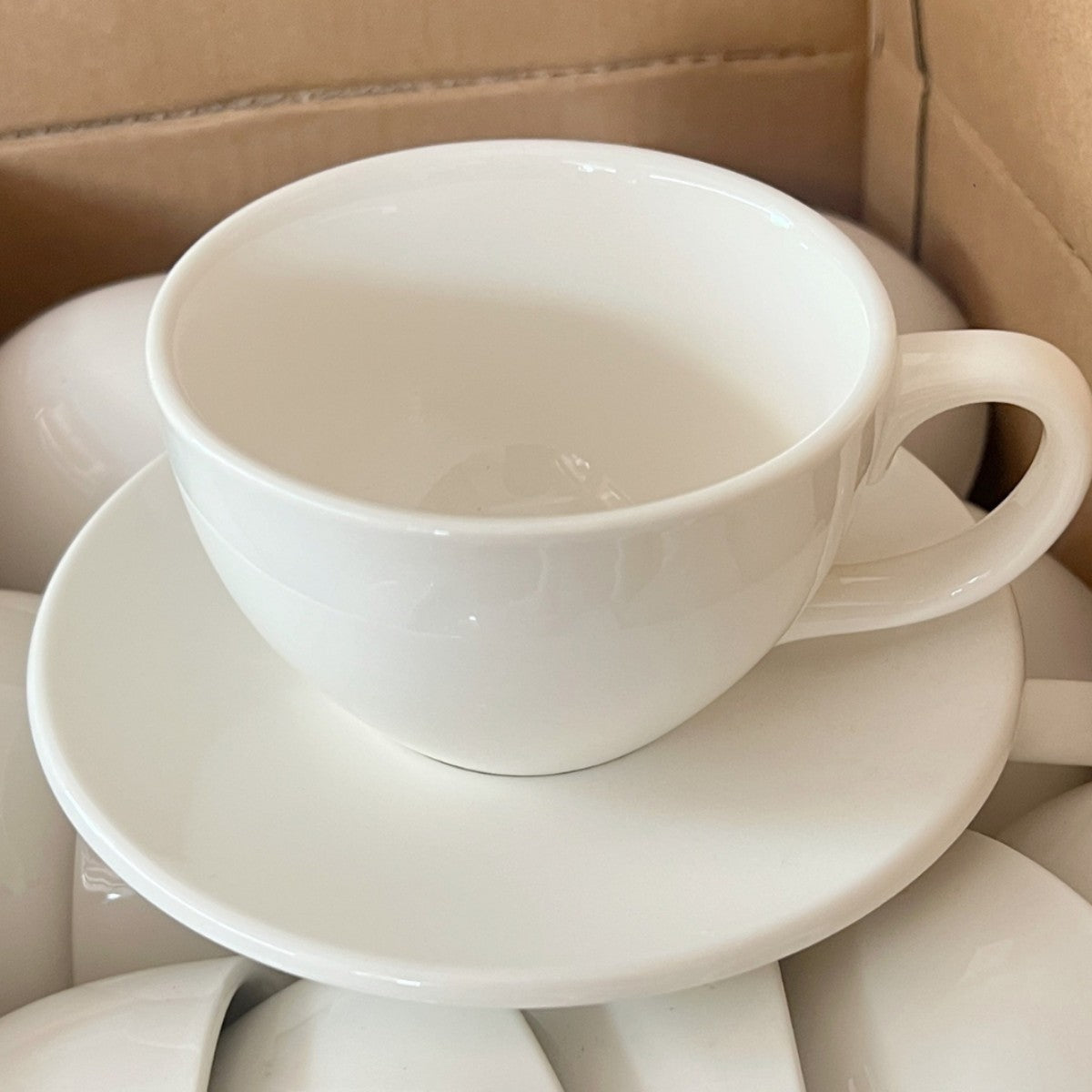 Ins Korean-style Milky White Ceramic Coffee Cup And Saucer