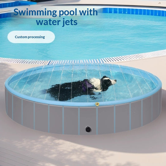 PVC Pet Pool Lawn Water Play Toy Dog Bath Sprinkler Portable Cleaning Basin