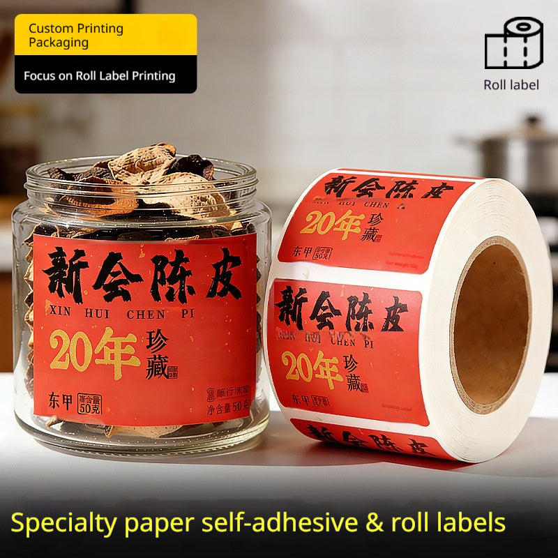 Roll Adhesive Food Label Packaging Sticker
