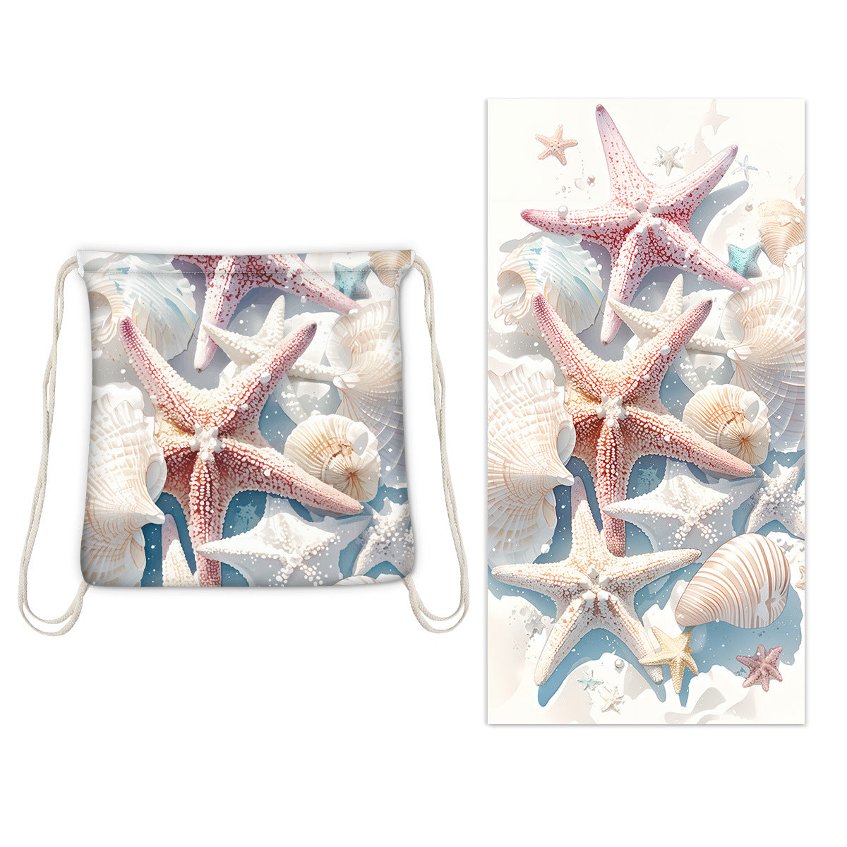 Beach Towel With Integrated Bag Portable Storage Backpack Printed Towel Bath Towel