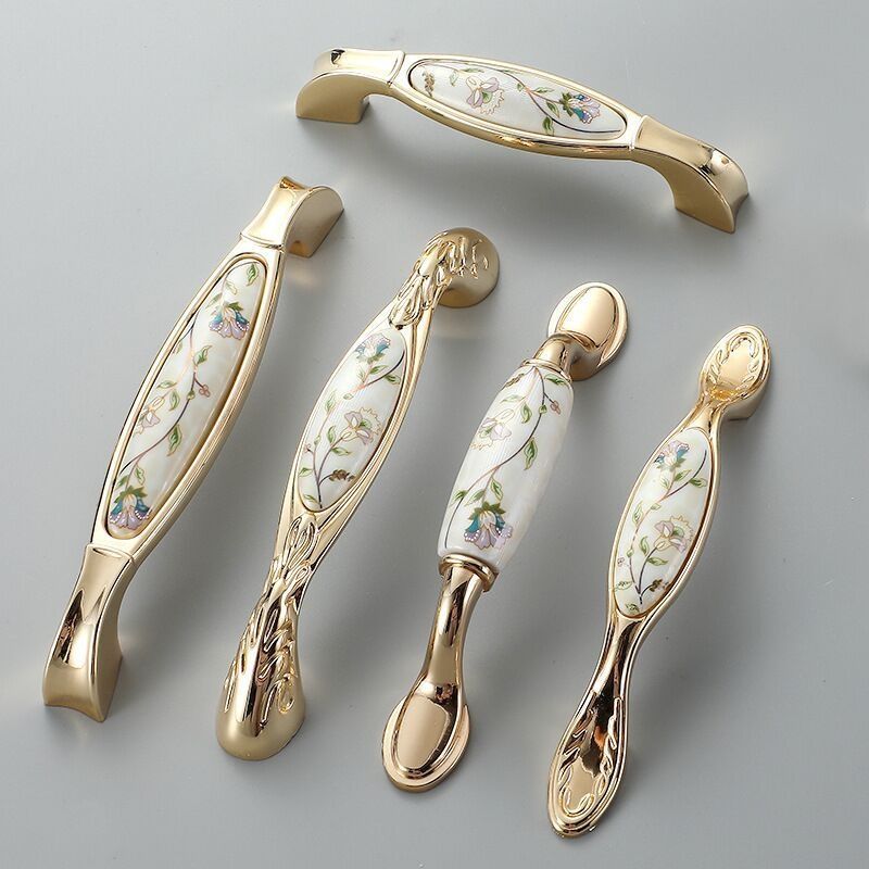 New Chinese-style Golden-patterned Classic Cabinet Handle