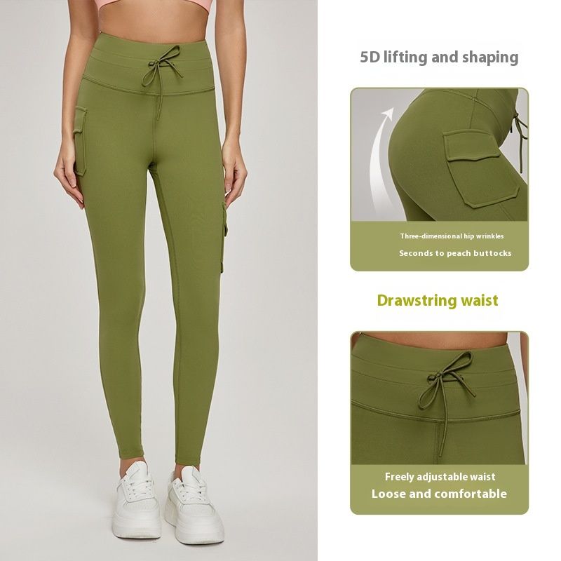 5D Pull-up Peach Hip Yoga Pants Women's High Waist Workout Trousers