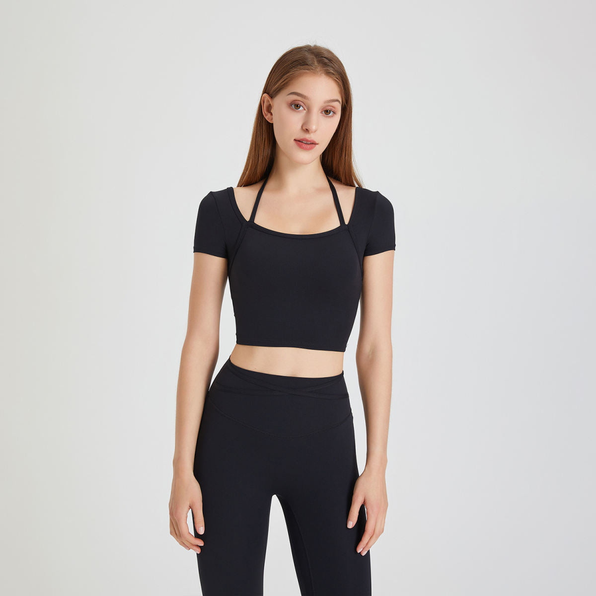 Yoga Clothes Short-sleeved T-shirt Women's Top With Chest Pad
