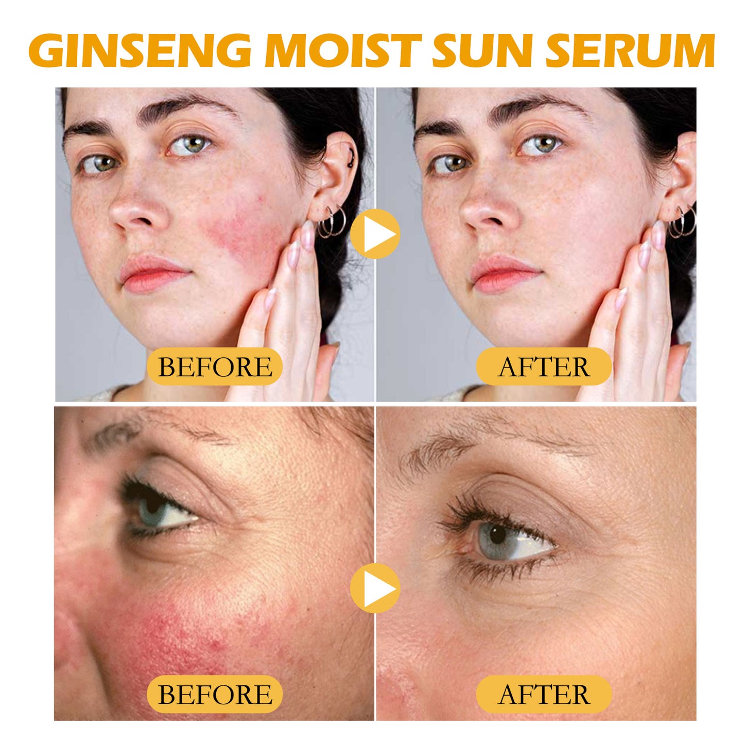 Jaysuing Ginseng Moisturizing And Protective Essence, Natural Makeup Moisturizing Refreshing And Protecting Against Ultraviolet Light Essence