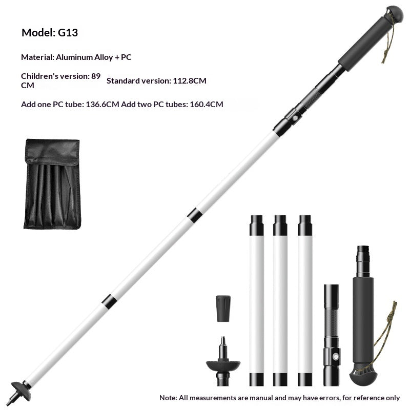 Aluminum Alloy Foldable Portable Charging Illuminated Hiking Pole With Built-in Lighting Function