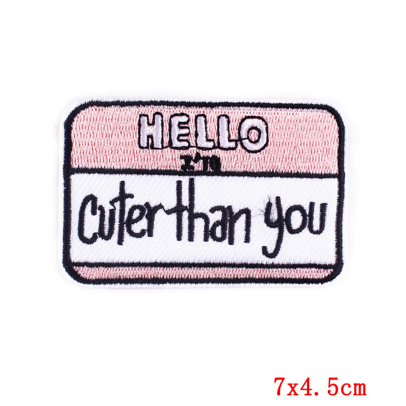 Cartoon Letter Fabric Patches With Computer Embroidery