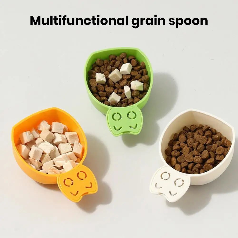 Pet Food Scoop Plastic Grain Spoon Multifunctional Timed Quantitative Feeding Spoon Safe Non-Toxic Pet Food Measuring Scoop