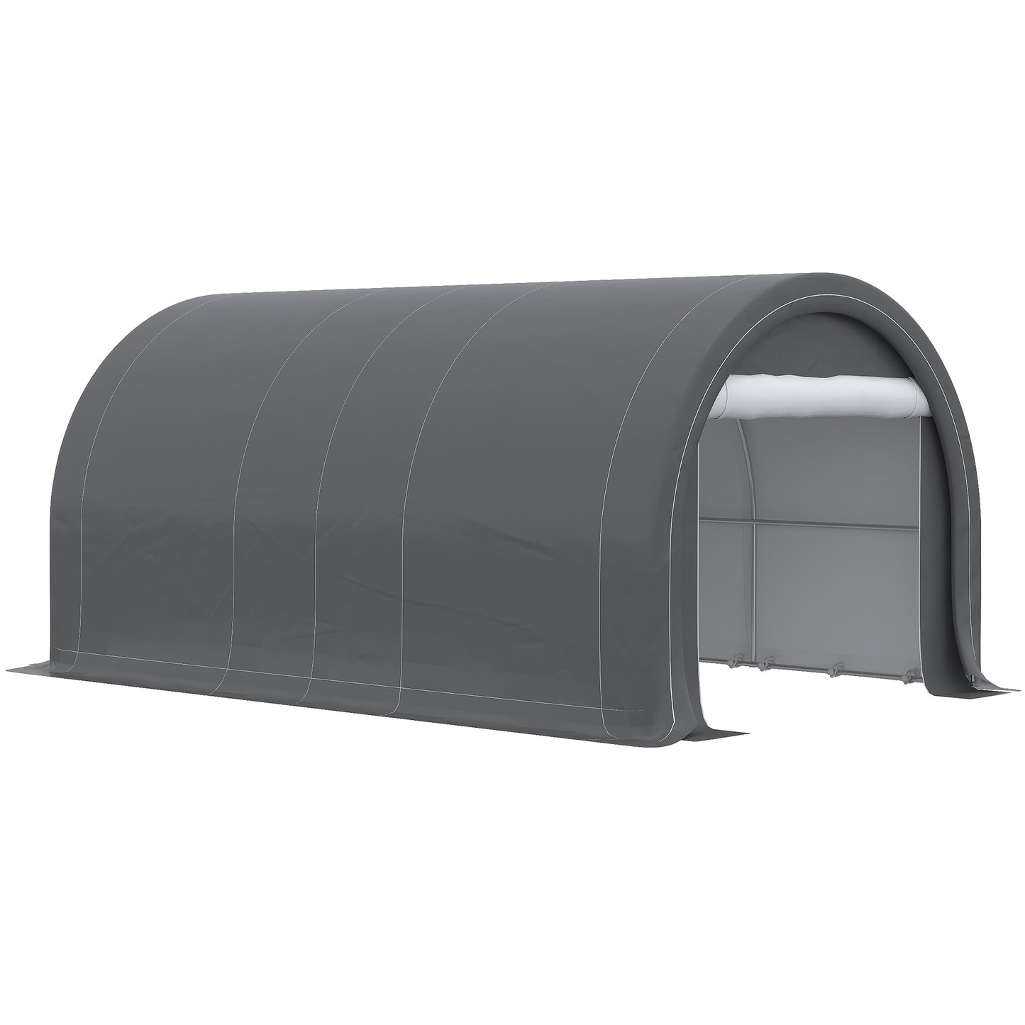 10 x 16 Carport, Heavy Duty Portable Garage Storage Tent with Large Zippered Door, Anti-UV PE Canopy Cover for Car, Truck, Boat, Motorcycle, Bike, Garden Tools, Outdoor Work, Gray