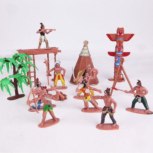 Western Cowboy Pulling A Carriage Learning Science And Education Display Scene Character Sand Tools