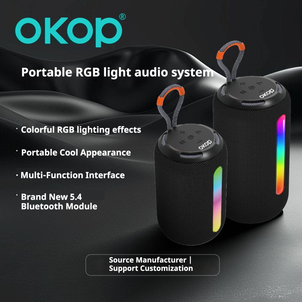 KP-599 Hot Selling Portable Outdoor Bluetooth Speaker With Subwoofer LED Lights And Card Playback Export Wholesale