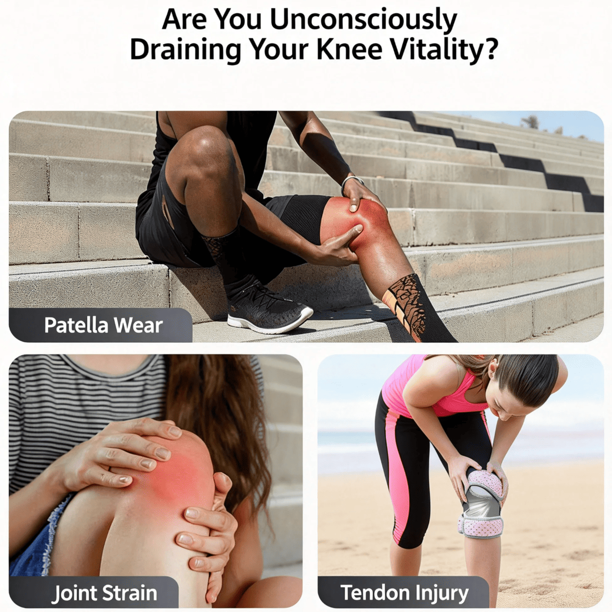 Upgraded Dual Patella Knee Strap With Silicone Pad Adjustable Compression Knee Support Brace Non-Slip Shock Absorption For Running Weightlifting Fitness