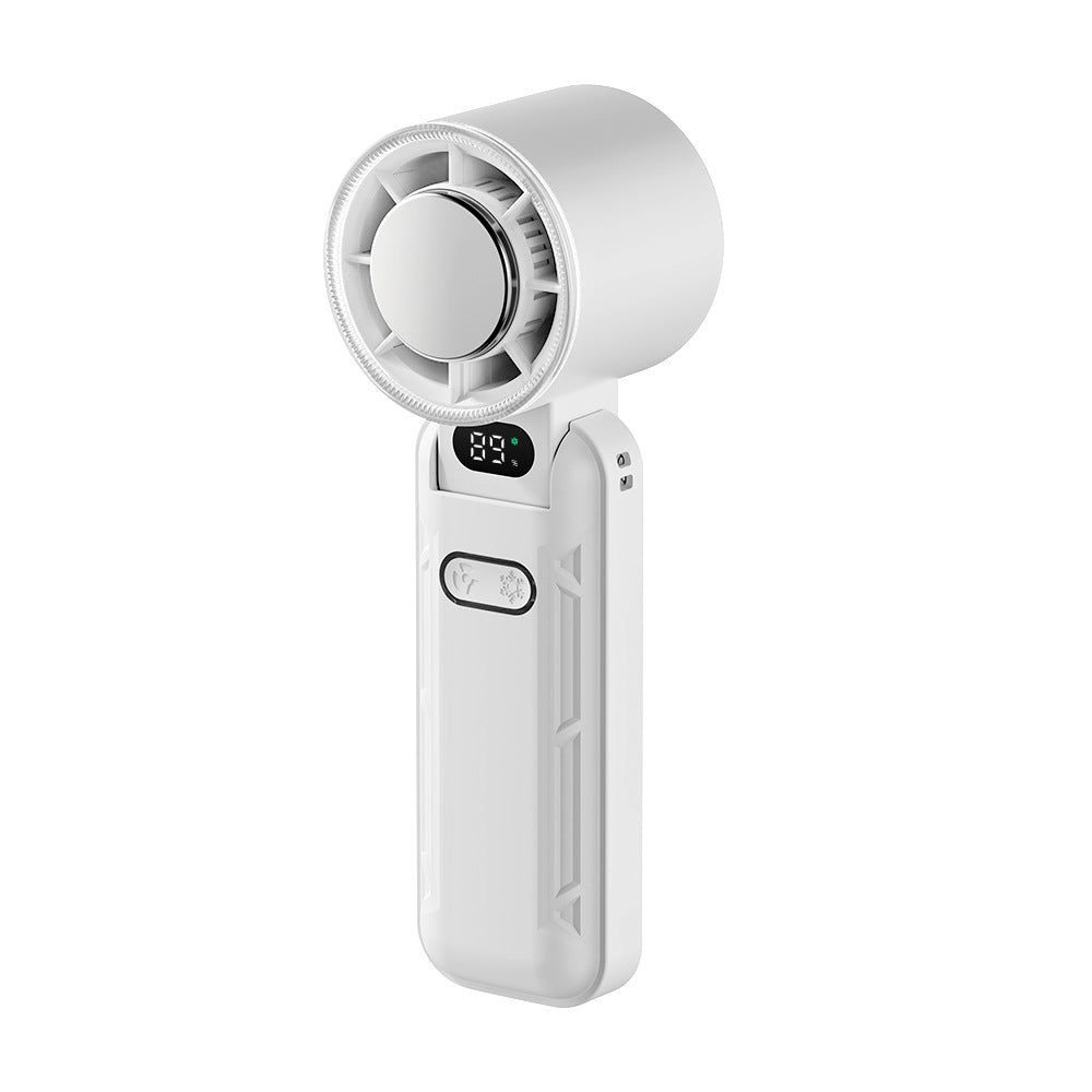 Foldable Rechargeable Outdoor Digital Display Ice Cooling Handheld Fan