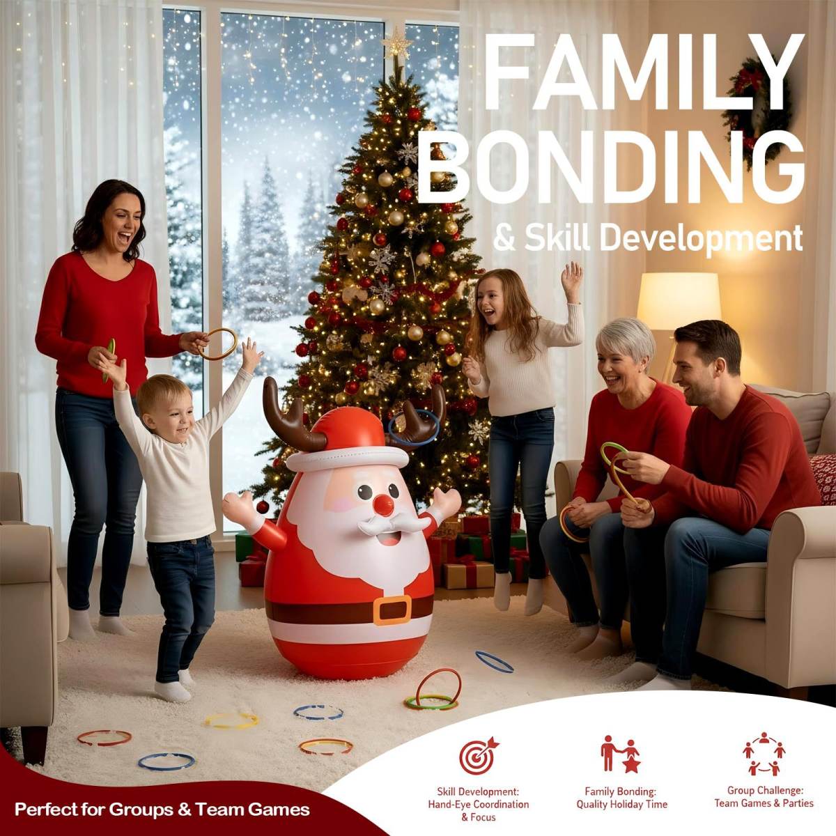 Thickened PVC Inflatable Christmas Tumbler Toy