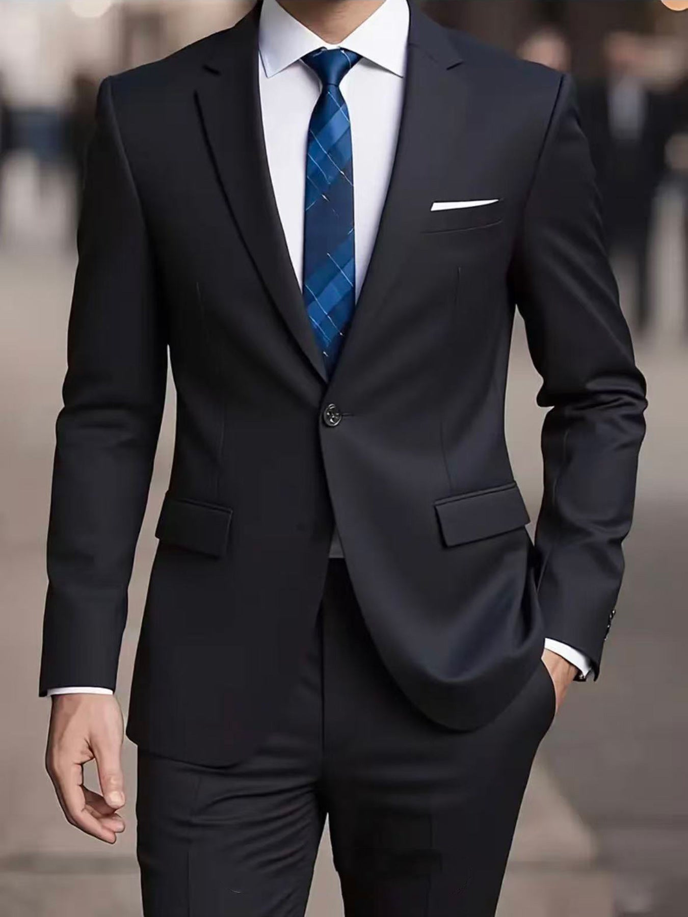 Mens Business-Casual Suit Slim-Fit Korean Style