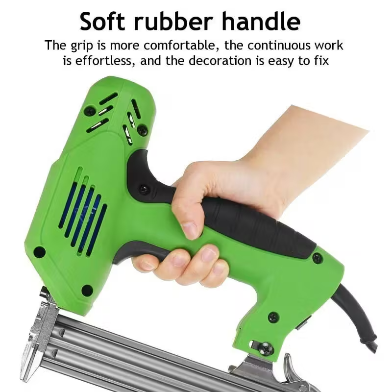 1800W Electric Heavy Duty Stapler Nailer - High Power Nail Gun For Carpentry With 1000 Nails Building Supplies