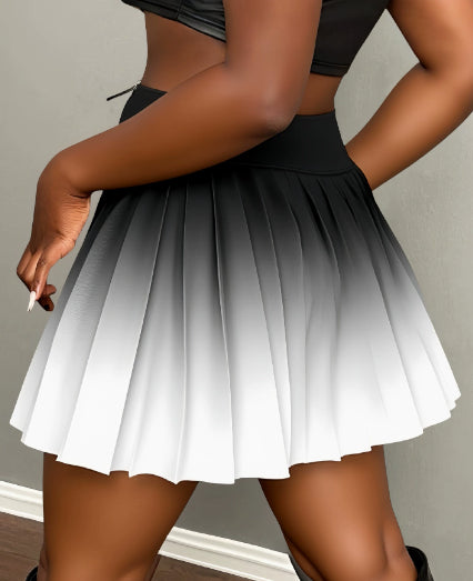 Anti-exposure Gradient Pleated Skirt High-waisted Fitness Yoga Short Skirt