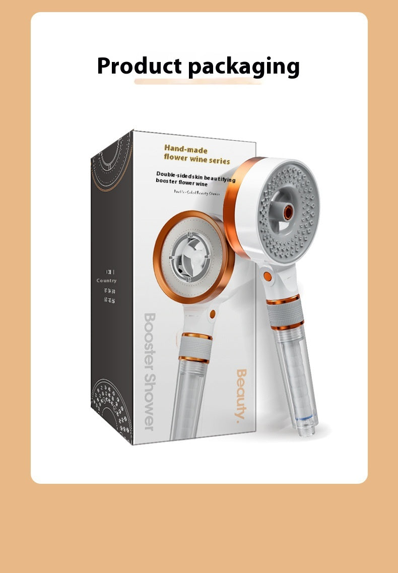 Double-sided Supercharged Skin Beauty Shower Nozzle Household High-pressure Bath