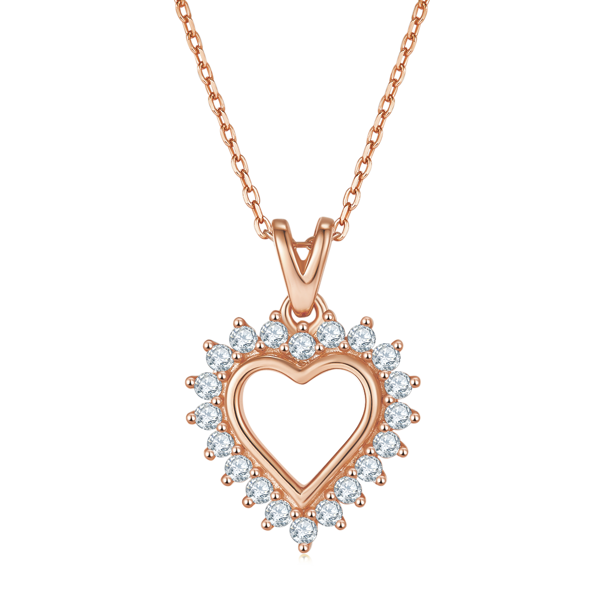 4.1g S925 Sterling Silver Heart Necklace 45cm 20 Stone Sunburst Halo Moissanite Pendant With GRA, Platinum Plated Romantic Gift Box Set For Women