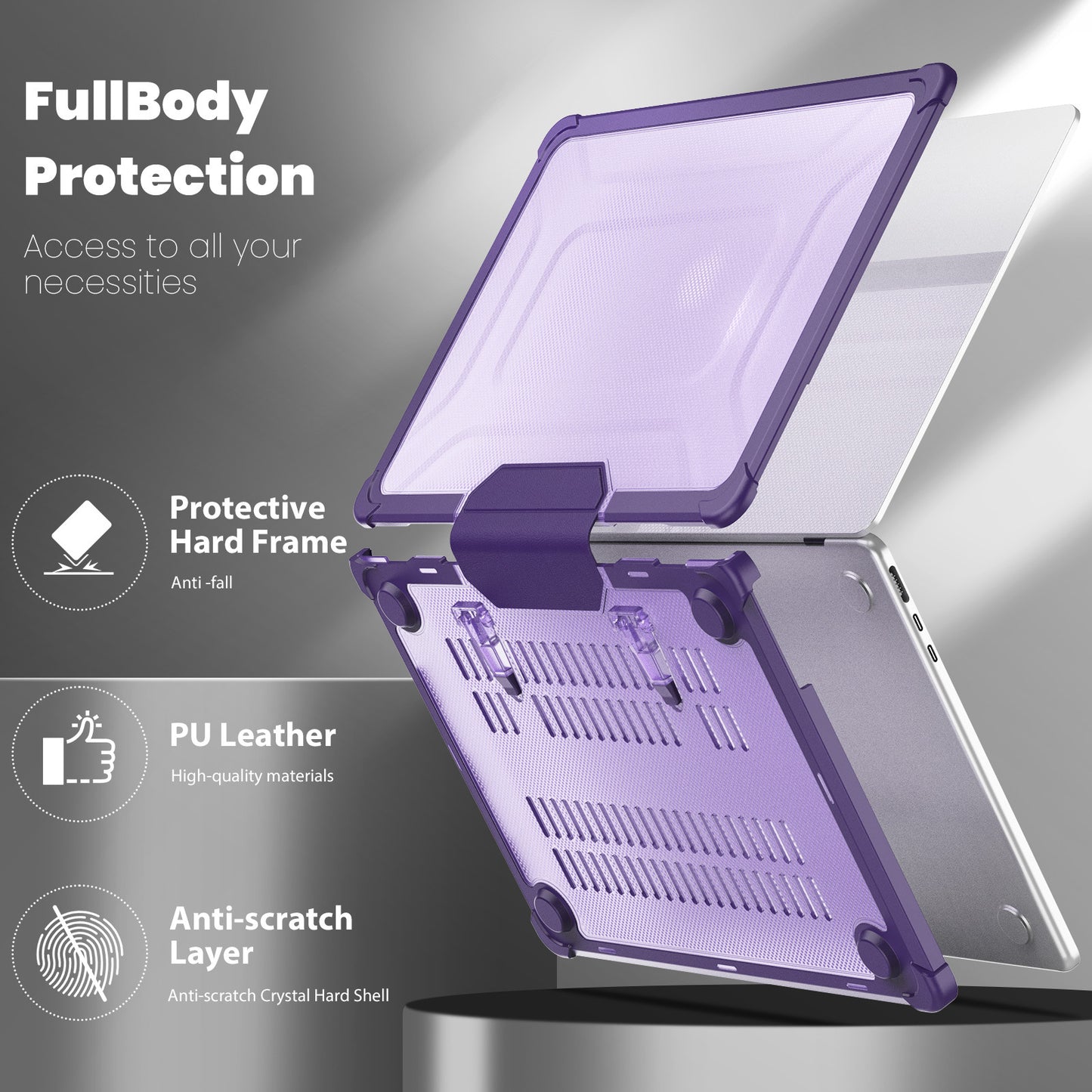 Air13 Laptop Case Transparent Frosted Cooling Bracket Anti-fall Shell