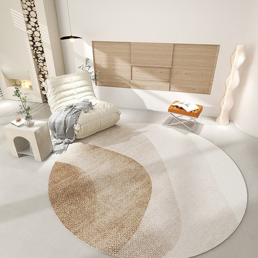 Round Cashmere Look Rug For The Bedroom Home Use