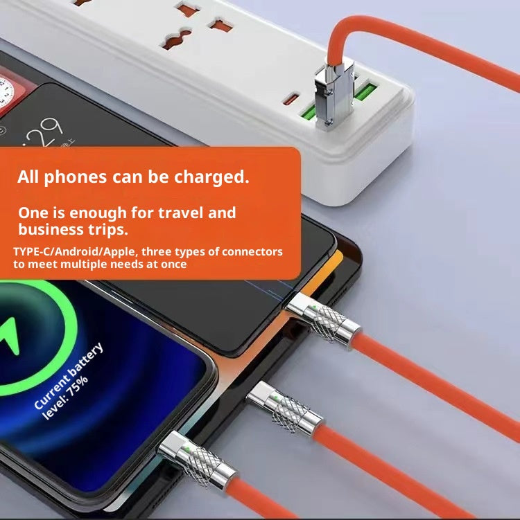 Mobile Phone Charging Cable Super Fast Charge Line Three-in-one