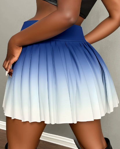 Anti-exposure Gradient Pleated Skirt High-waisted Fitness Yoga Short Skirt