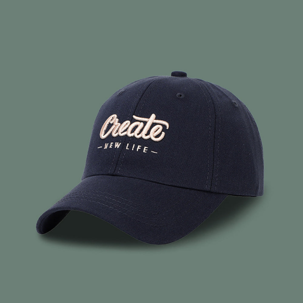 Simple And Fashionable. Create Lettered Soft-top Baseball Cap, Solid Color, Versatile For All Seasons, Suitable For Outdoor Use, Adjustable Brim