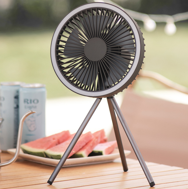 Outdoor Camping Fan Portable USB Rechargeable Camping Tent Tripod Fan Mini Hanging Ceiling Fan Stand Air Cooling Fan Lantern