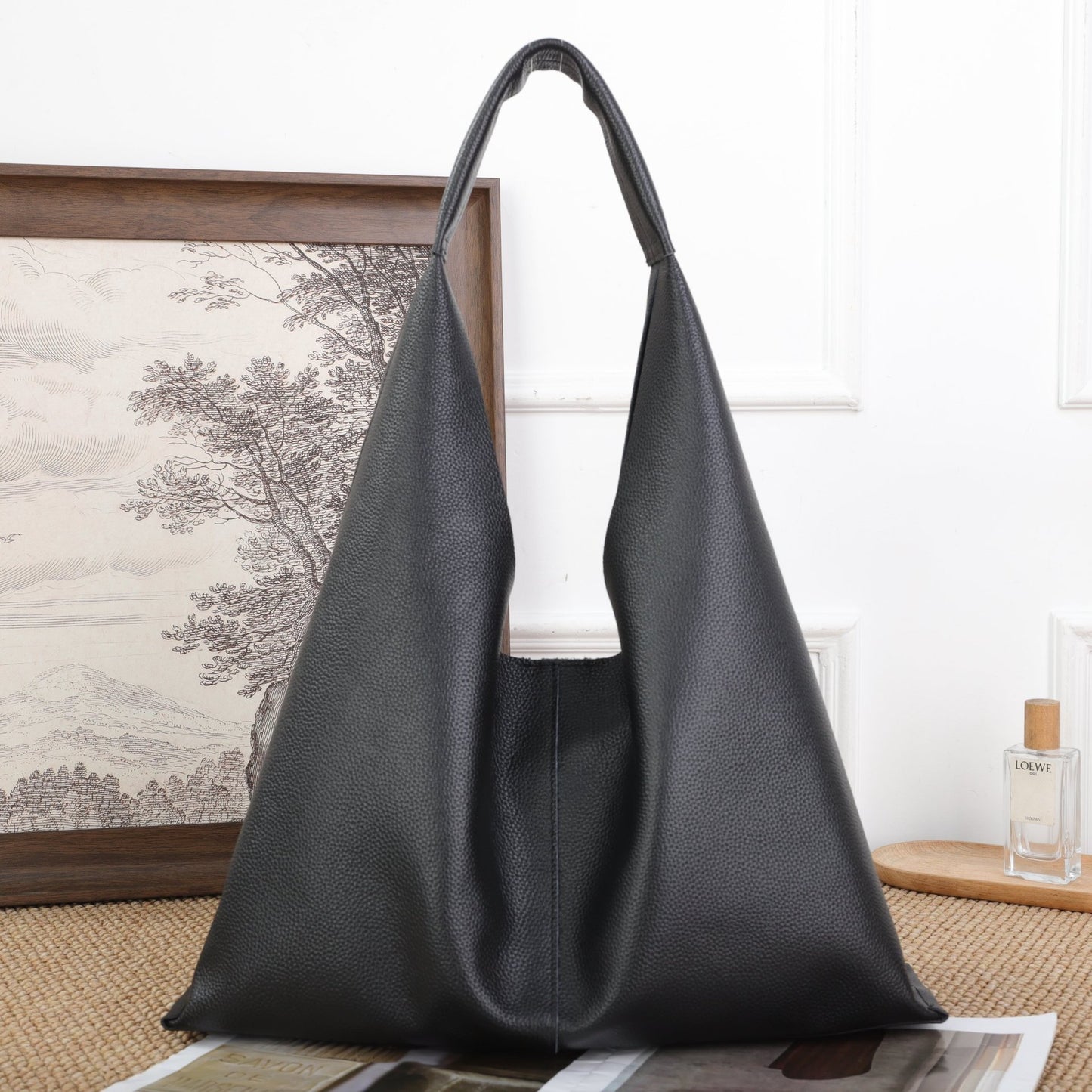 Minimalist Single-shoulder Bag, Large Capacity, Top-grain Leather, 2026 New Small Boutique Soft Leather Underarm Tote Bag For Women, Genuine Leather Large Bag