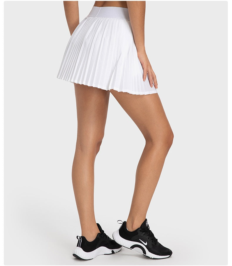 Cooling Three Points Exercise Skort Fashion Yoga Cross Front Pleated Skirt Tennis Skirt