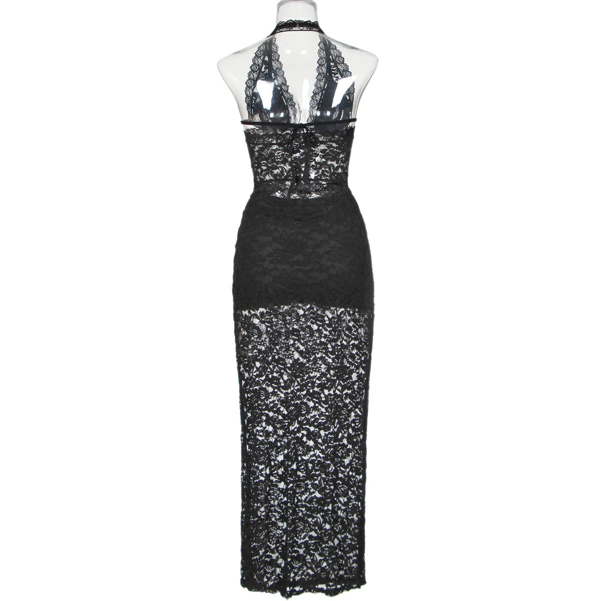 All-match Lace Beauty Back Halter Underwear Dress Suit