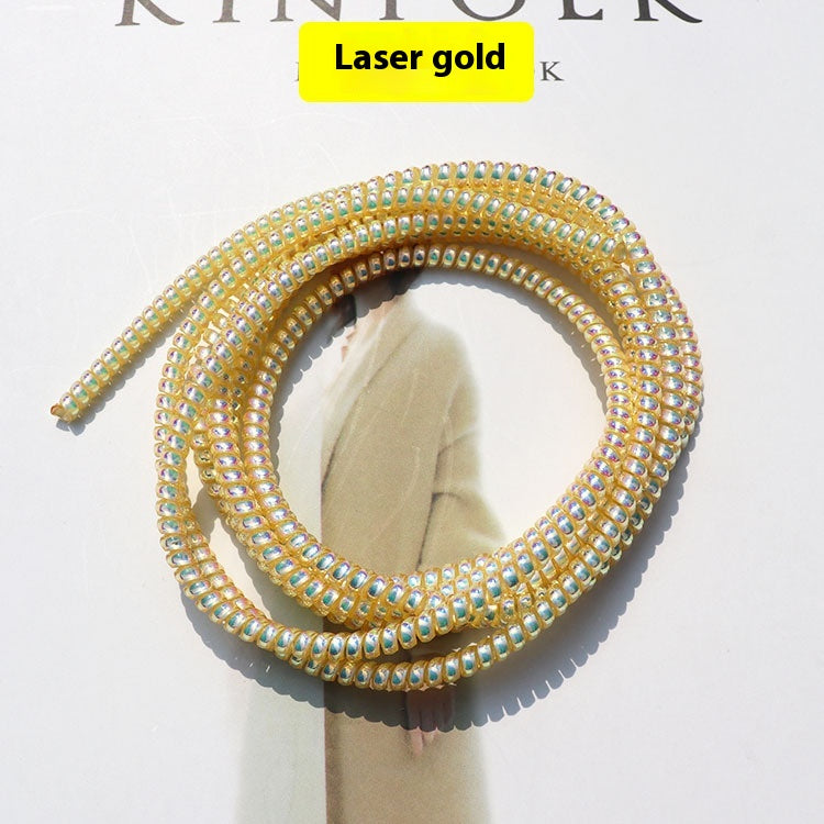 Laser Mobile Phone Charging Cable Winding Spring Rope Protective Case