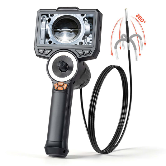 Articulating Borescope With 3.9mm Ultra Slim Lens, 4-Way 360 Articulated Endoscope With Light, 4.5 HD IPS Screen, 8X Zoom Inspection Camera For Auto, Tight Mechanical Equipment 4.9FT Cable