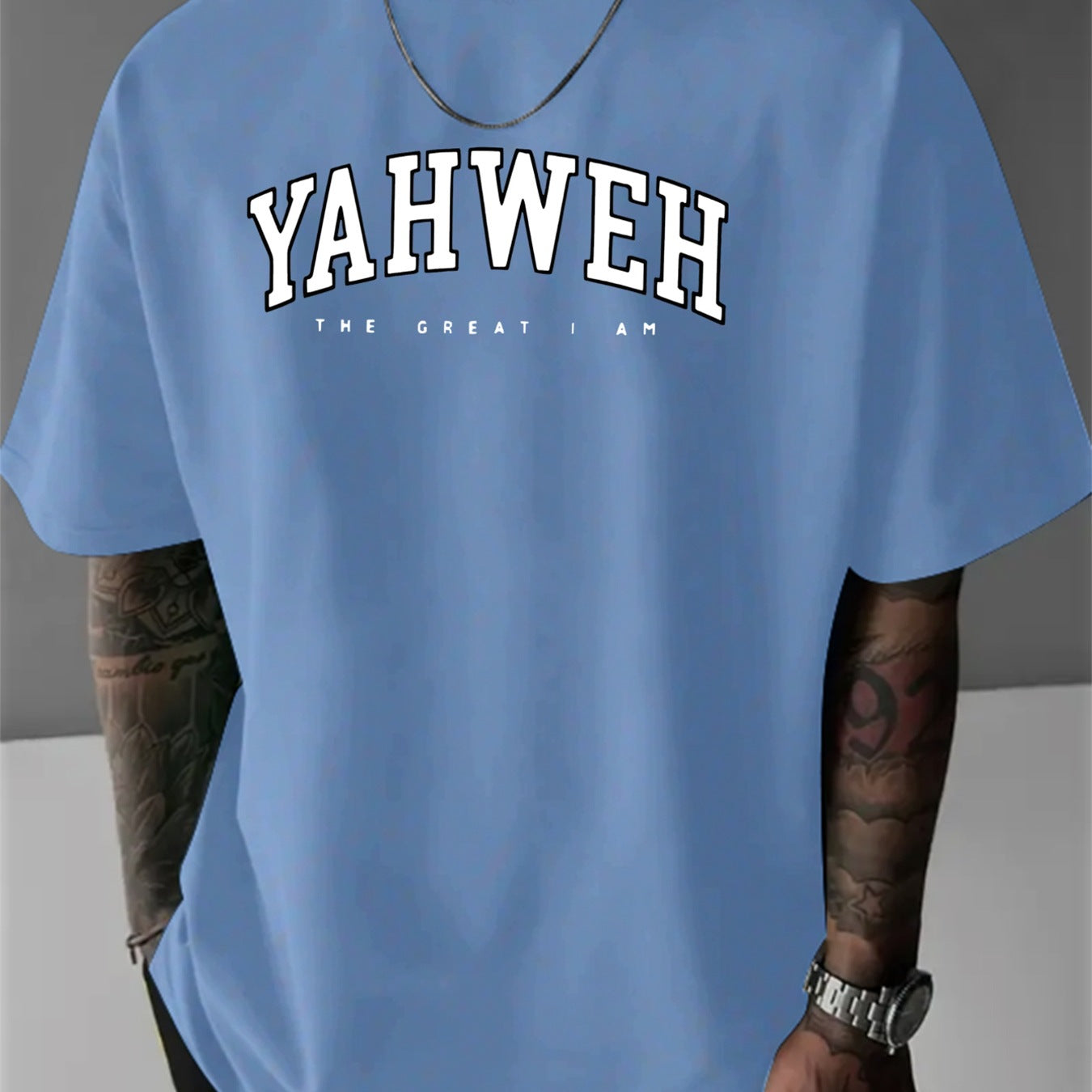 Mens Letter-print Fashion Casual Sporty Loose-fitting Crew-neck Short-sleeve