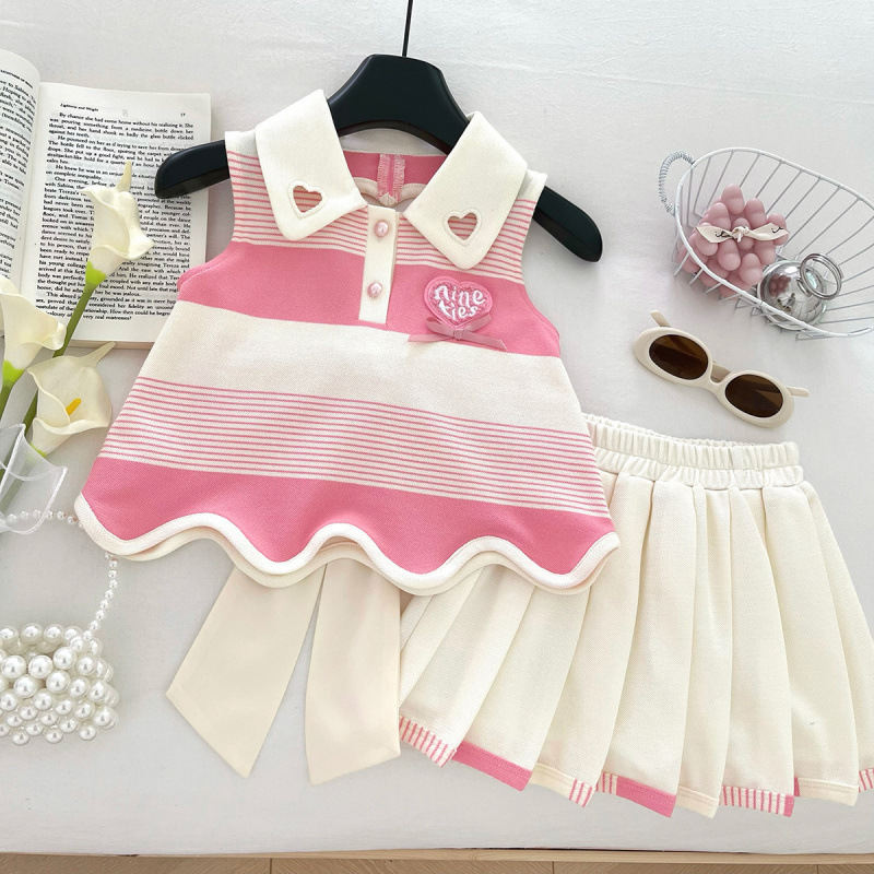 Korean-style Top And Skirt Set For Girls