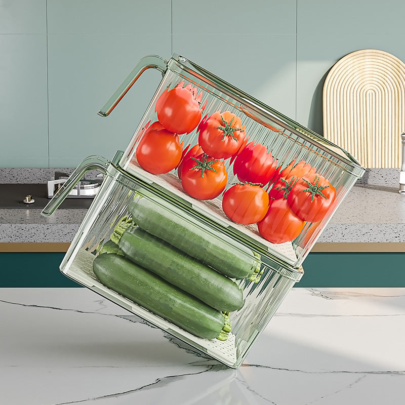 Transparent Food-grade Drainable Refrigerator Storage Container