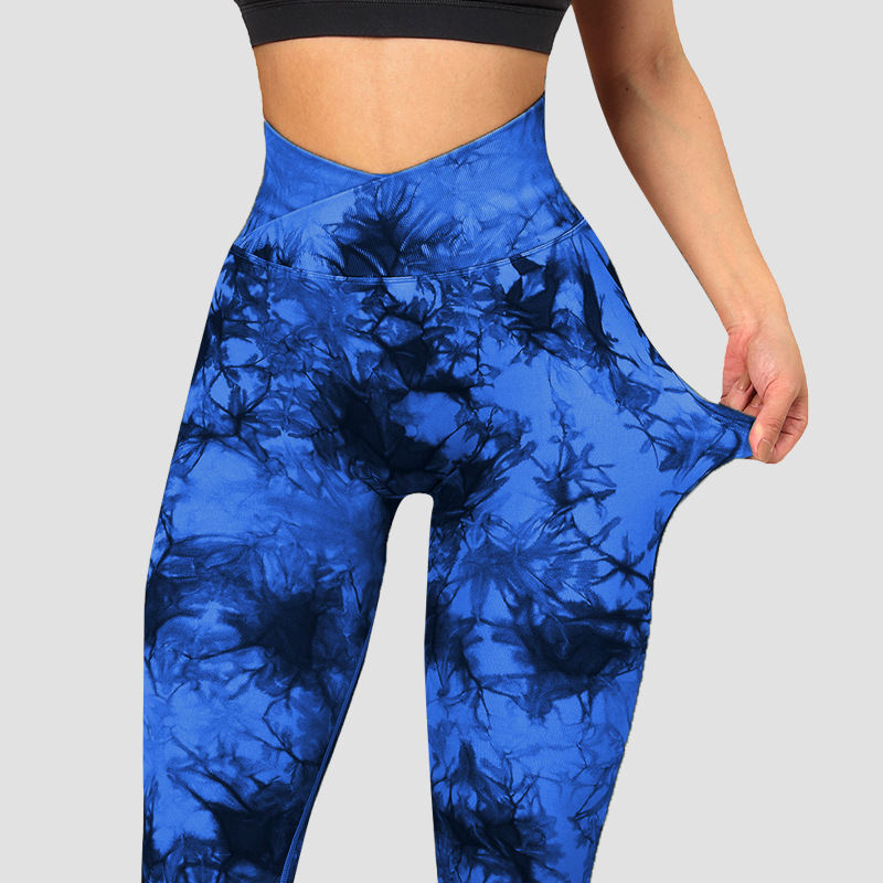 Fitness Yoga Pants Cross-dyed Hip-lifting Womens Sportswear