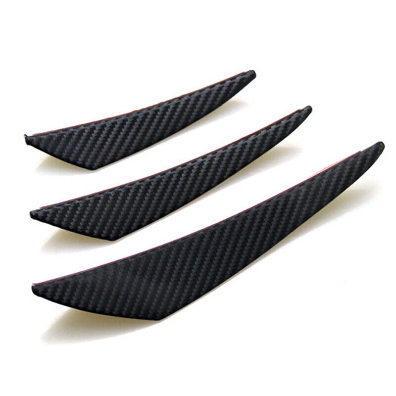 6Pcs Universal Carbon Fiber Car Front Bumper Canards Fins Spoiler Body Splitter
