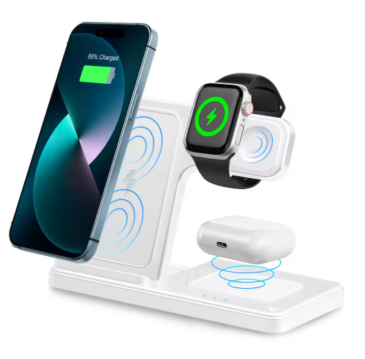 3 In 1 Magnetic Wireless Charger Stand 15W Fast Charging Dock Station Multiple Devices