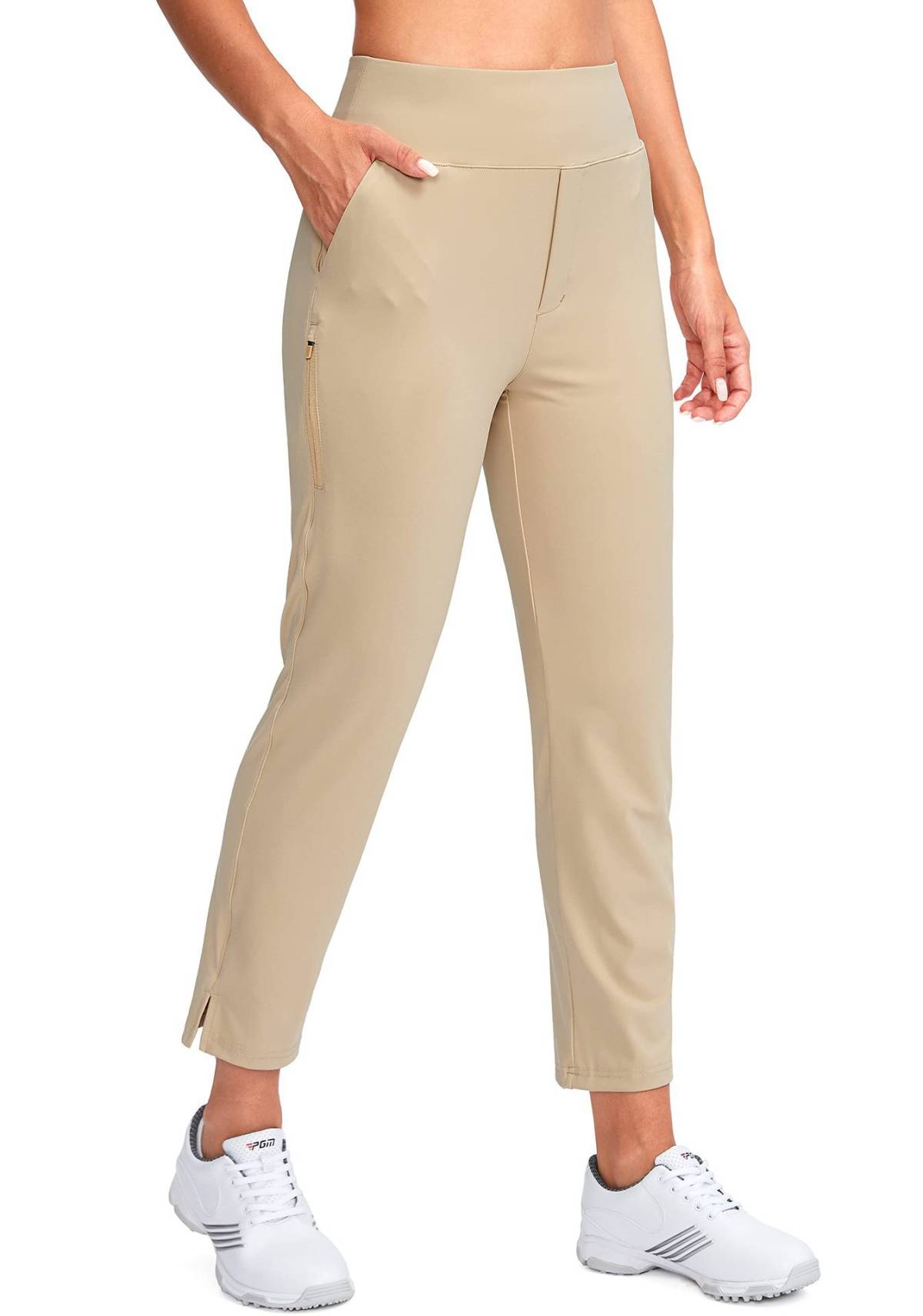 Women New Golf Pants, High Waist Stretch Ankle Pants With Pockets, Versatile Dress Trousers For Yoga Business Travel