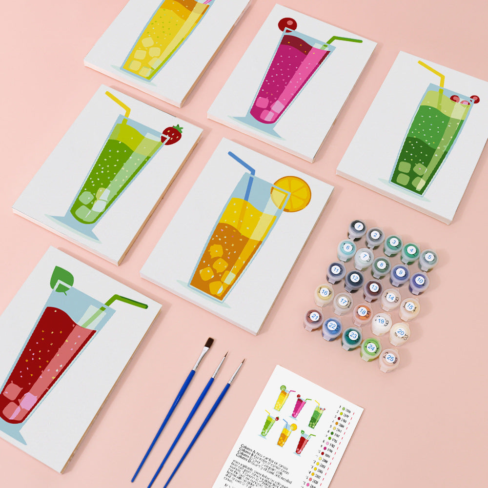 New Small Painting Set Foreign Trade Popular Style Landscape Flower Hand-painted Diy Digital Oil Painting Amazon FBA Global Hair