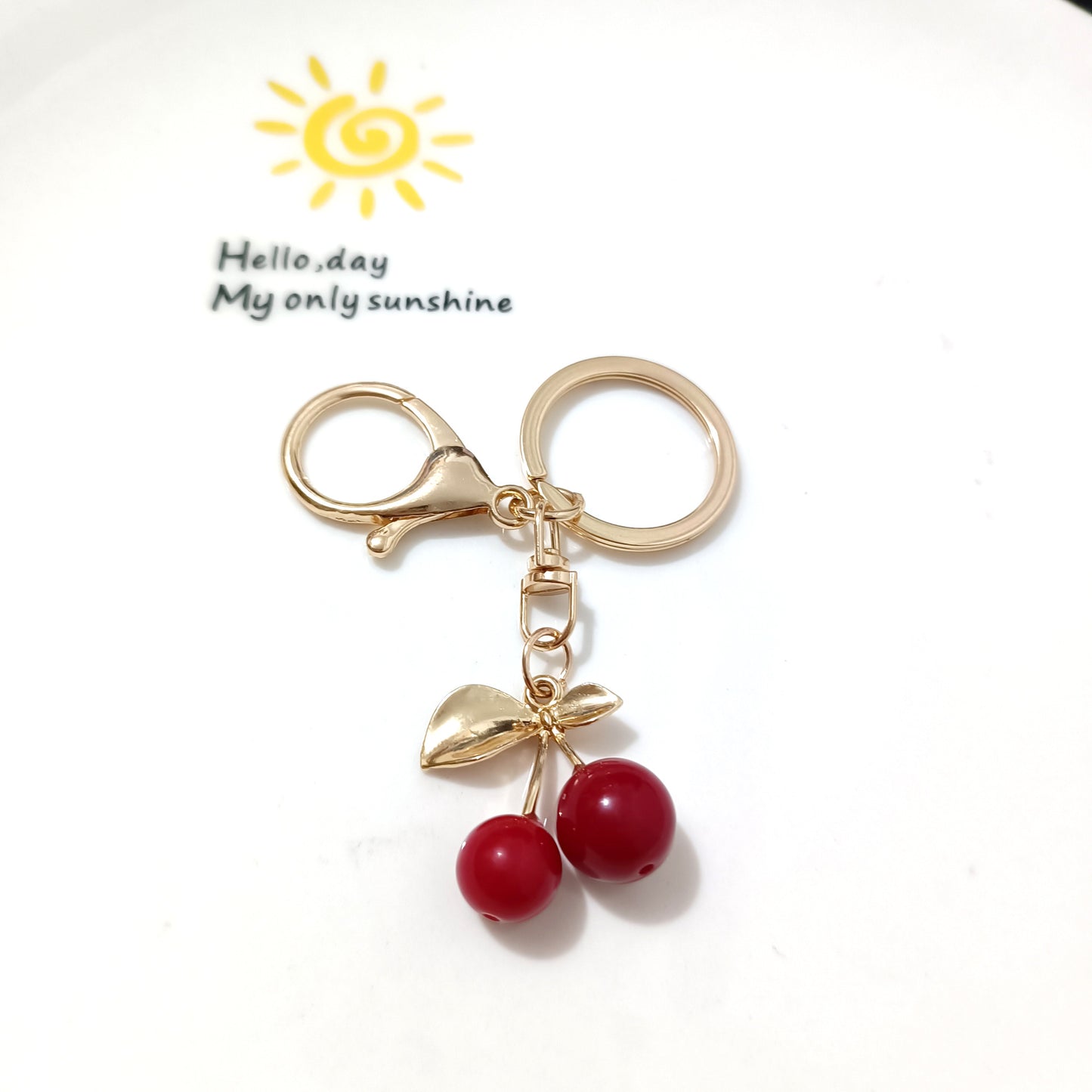 Korean Style K Gold Leaf Cherry Pendant Alloy Accessories Diy