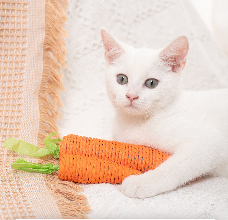 Cat Toys Carrot Bites Paper Toys Ringing Stones Cat Sticks Self Hi Tooth Grinding Sticks Interactive Pet Products
